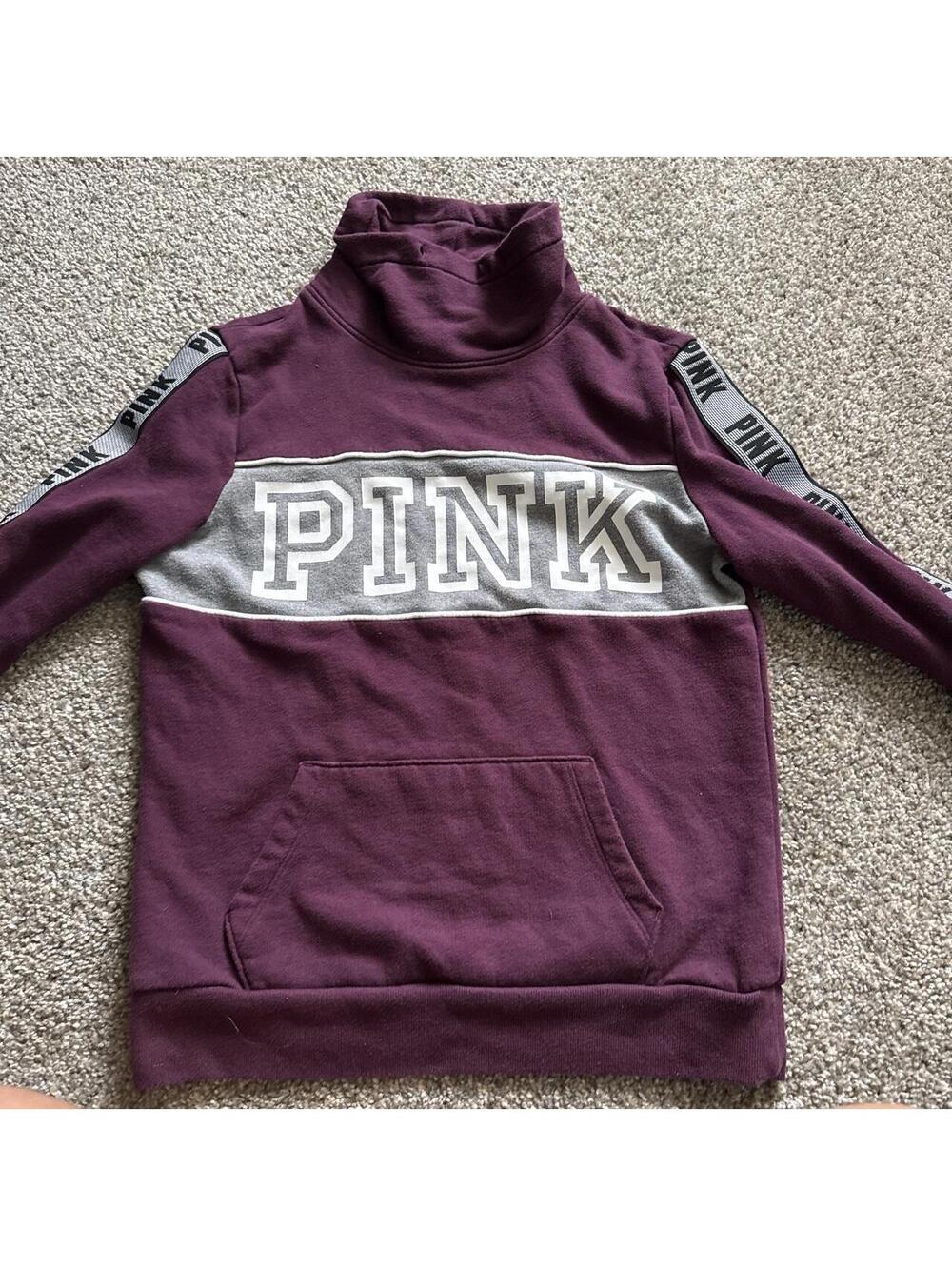 Victoria's Secret Women's Burgundy and Purple Hoody